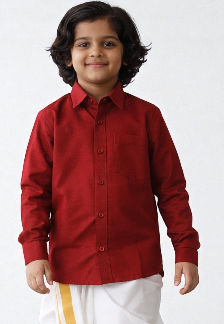TATTVA Boys Solid Cotton Full Sleeves Shirt