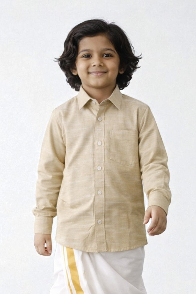 TATTVA Boys Solid Cotton Full Sleeves Shirt