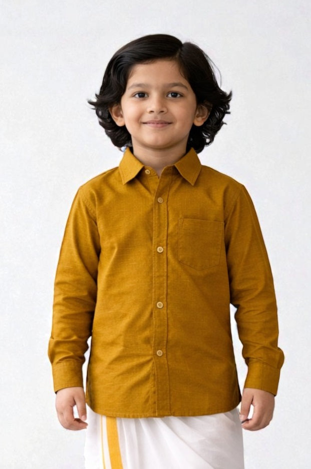 TATTVA Boys Solid Cotton Full Sleeves Shirt