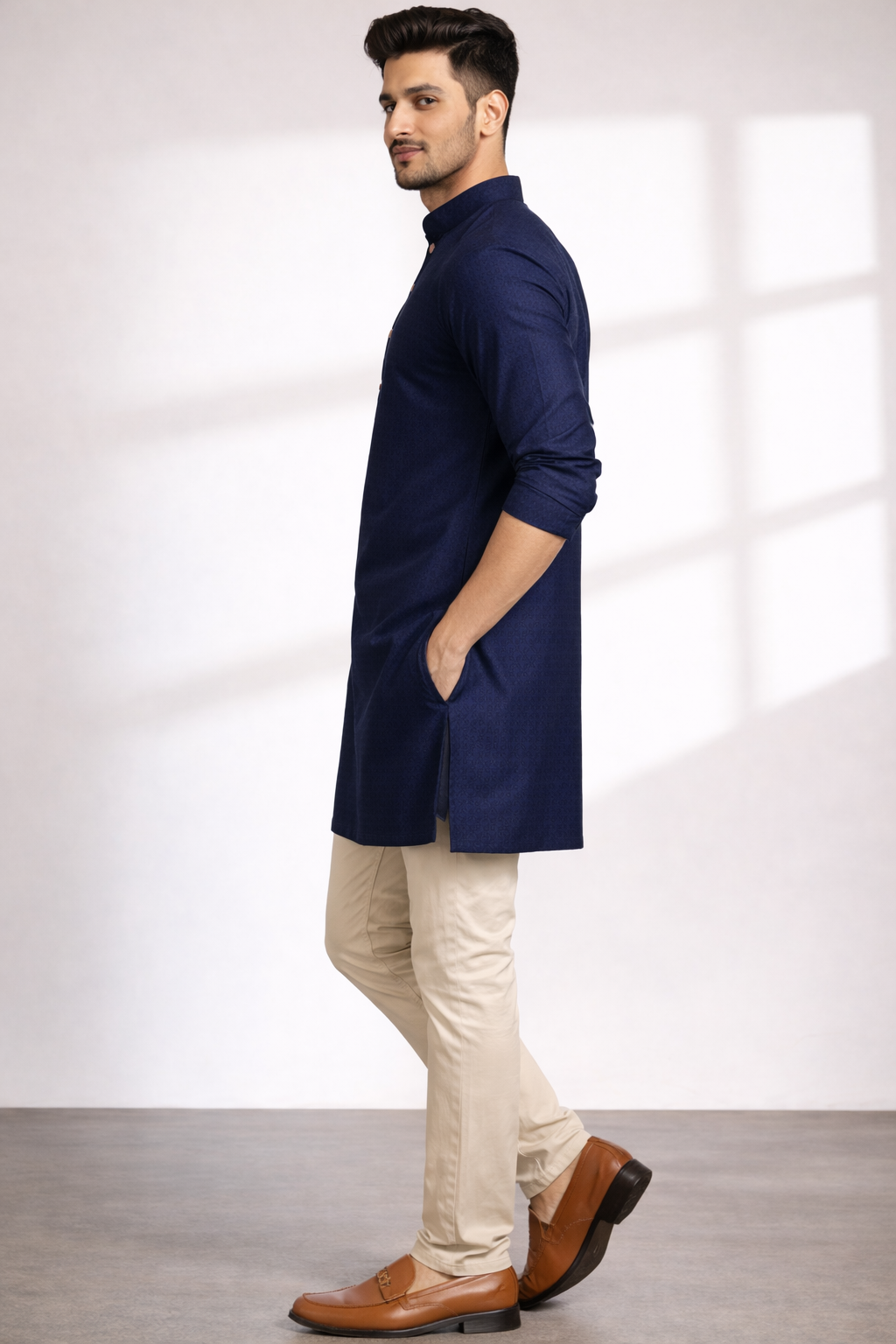 Tattva Men Printed Thread Work Kurta