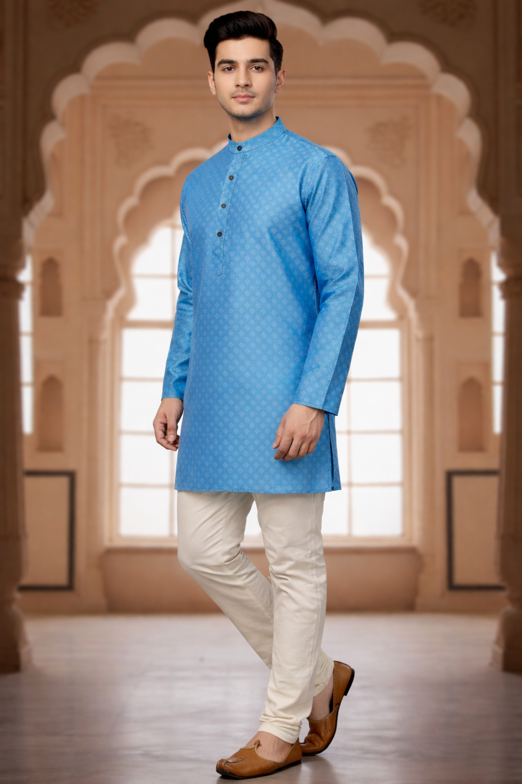 Tattva Men Printed Thread Work Kurta