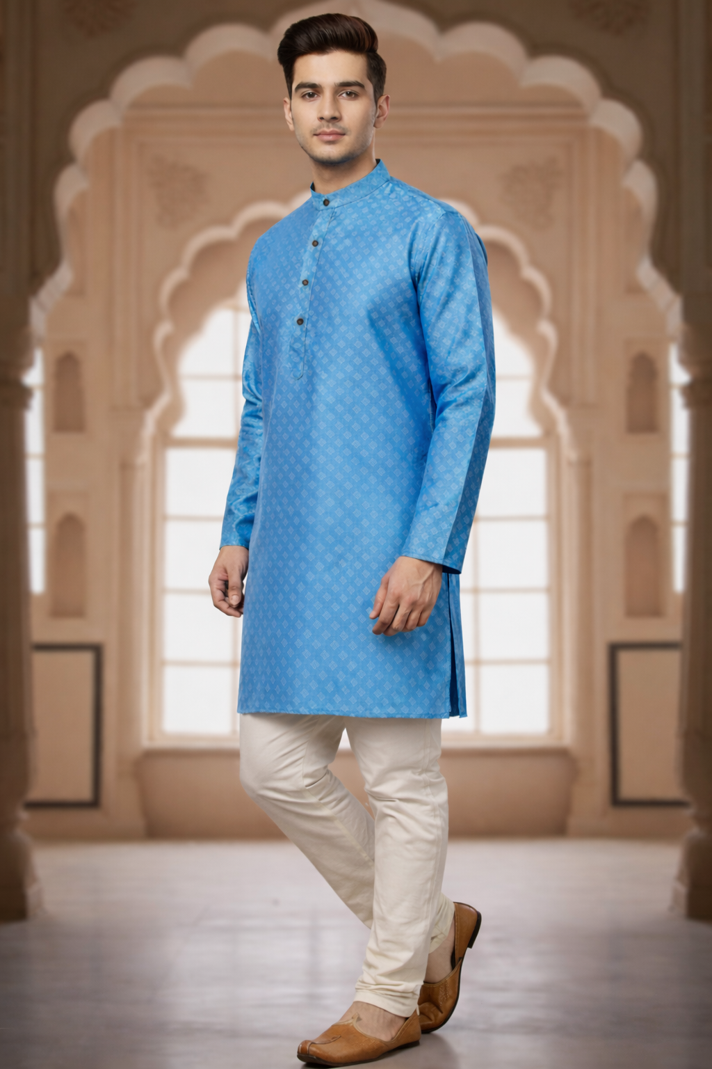 Tattva Men Printed Thread Work Kurta