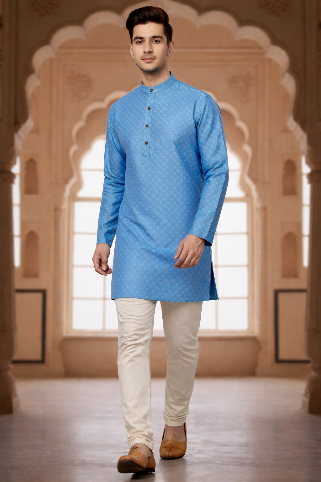 Tattva Men Printed Thread Work Kurta