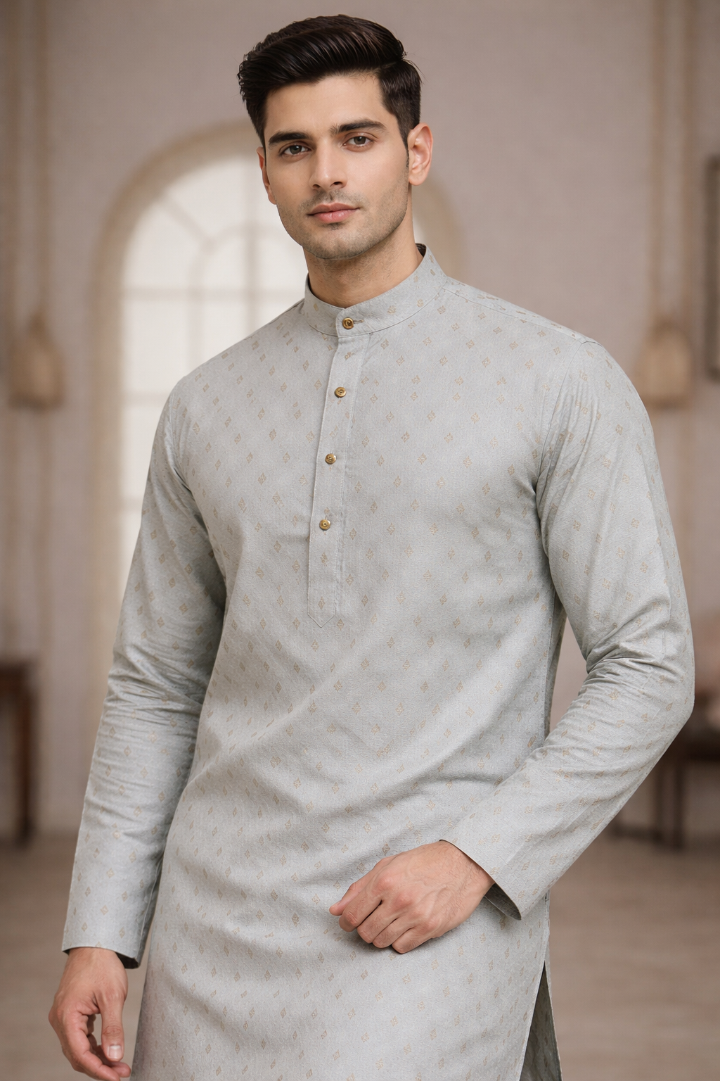 Tattva Men Applique Thread Work Kurta