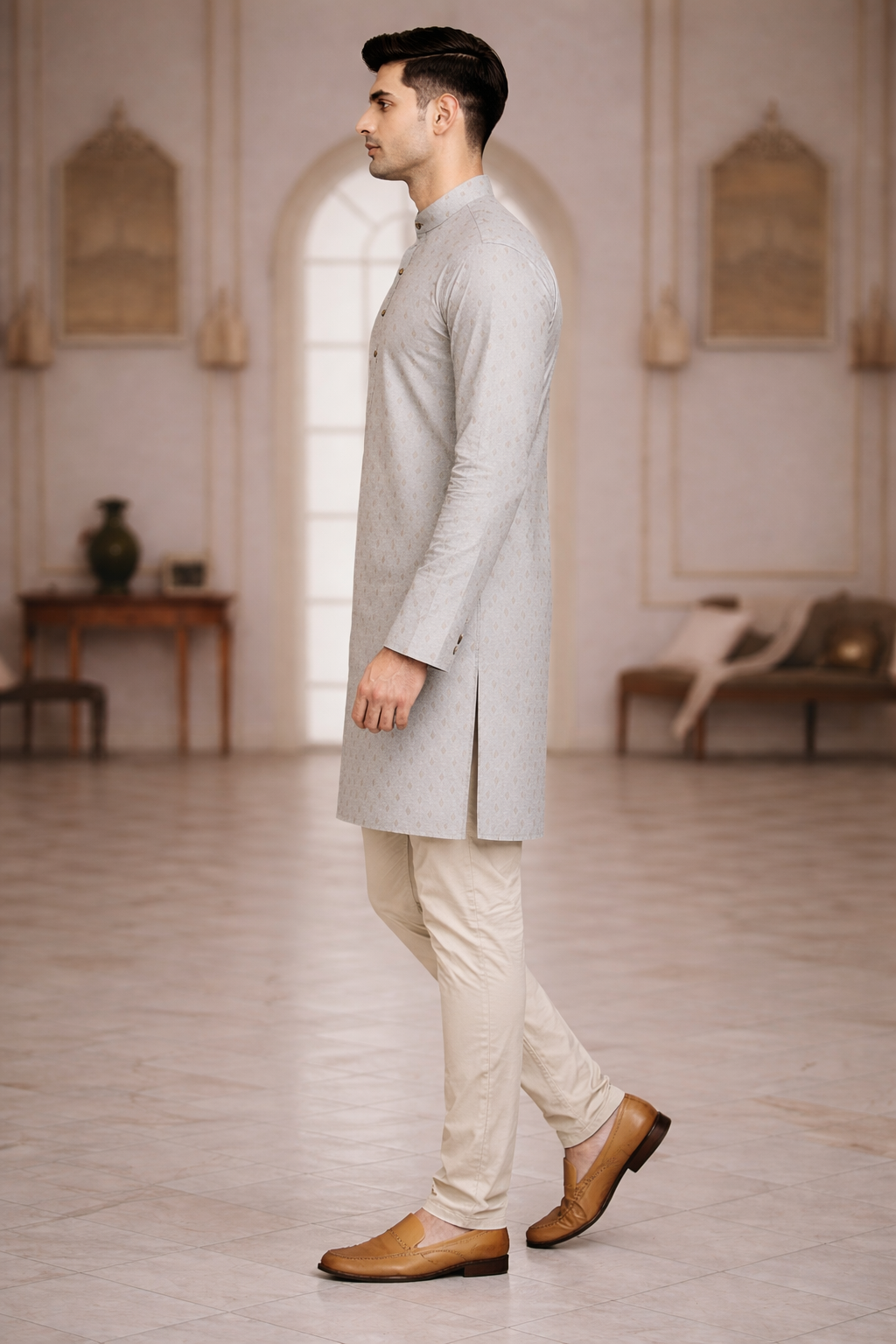 Tattva Men Applique Thread Work Kurta