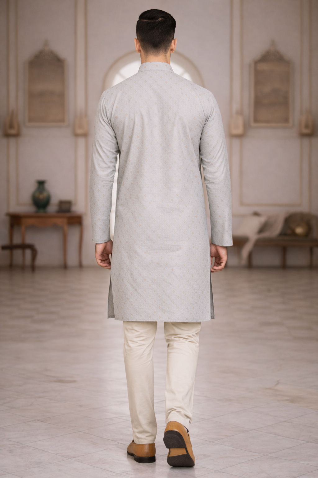 Tattva Men Applique Thread Work Kurta