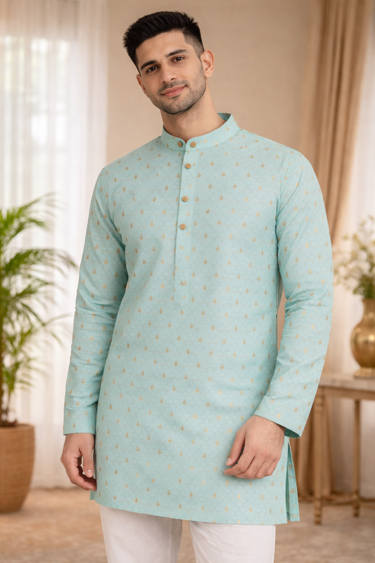 Tattva Men Applique Thread Work Kurta