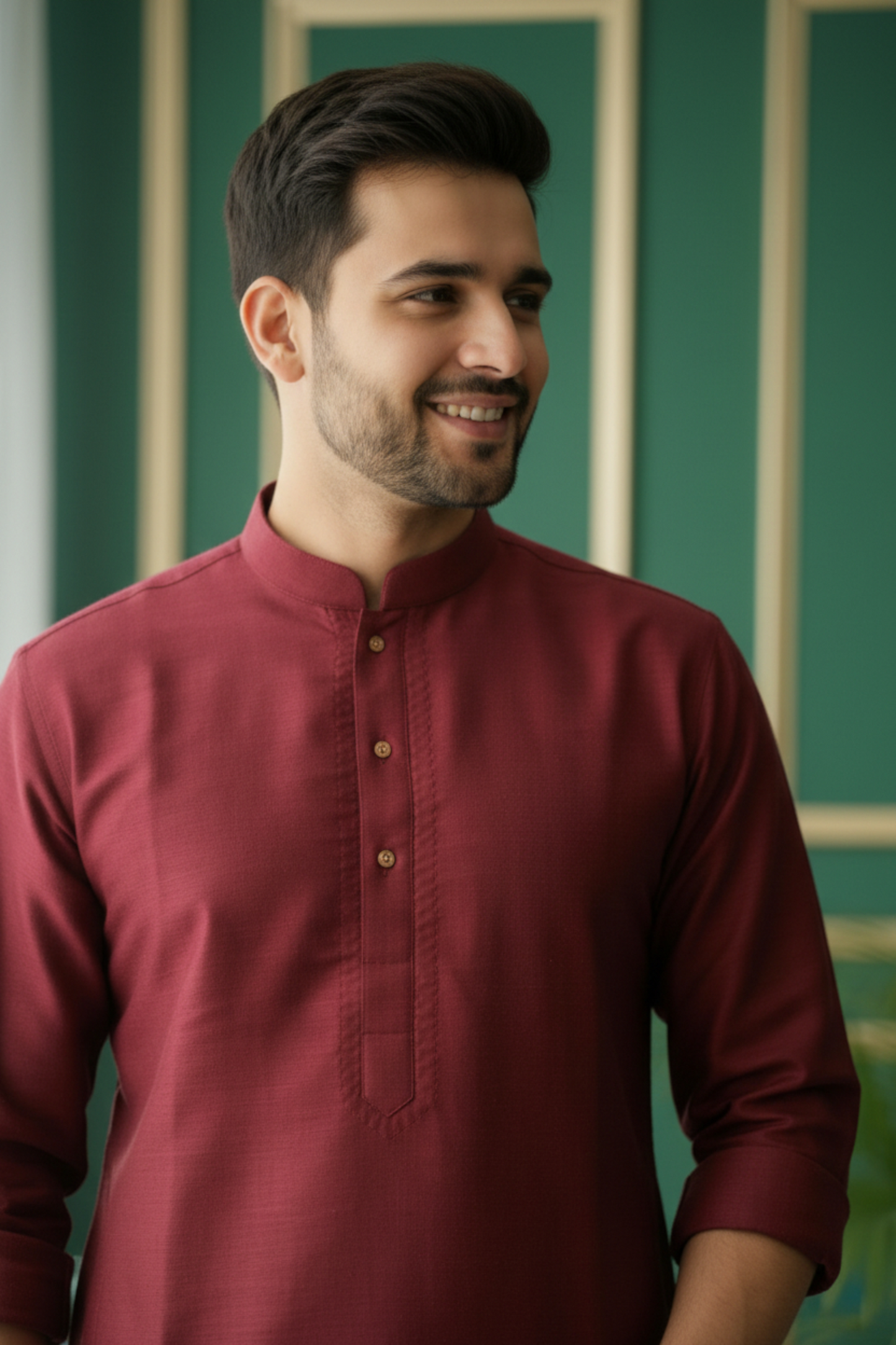 Tattva Men Embroidered Solid Short Kurta