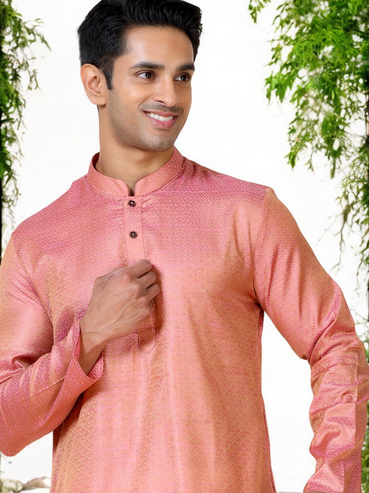 Tattva Men Printed Cotton Blend Straight Kurta