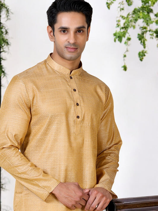 Tattva Men Printed Cotton Blend Straight Kurta