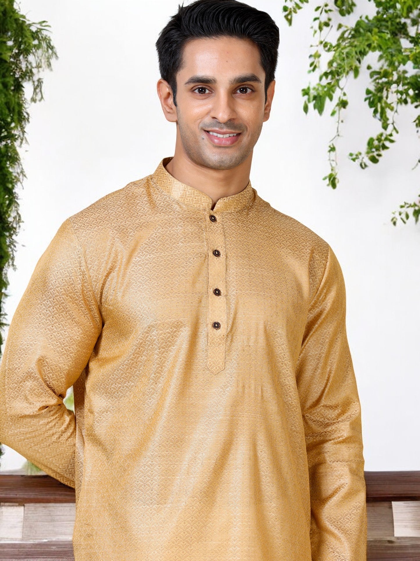 Tattva Men Printed Cotton Blend Straight Kurta