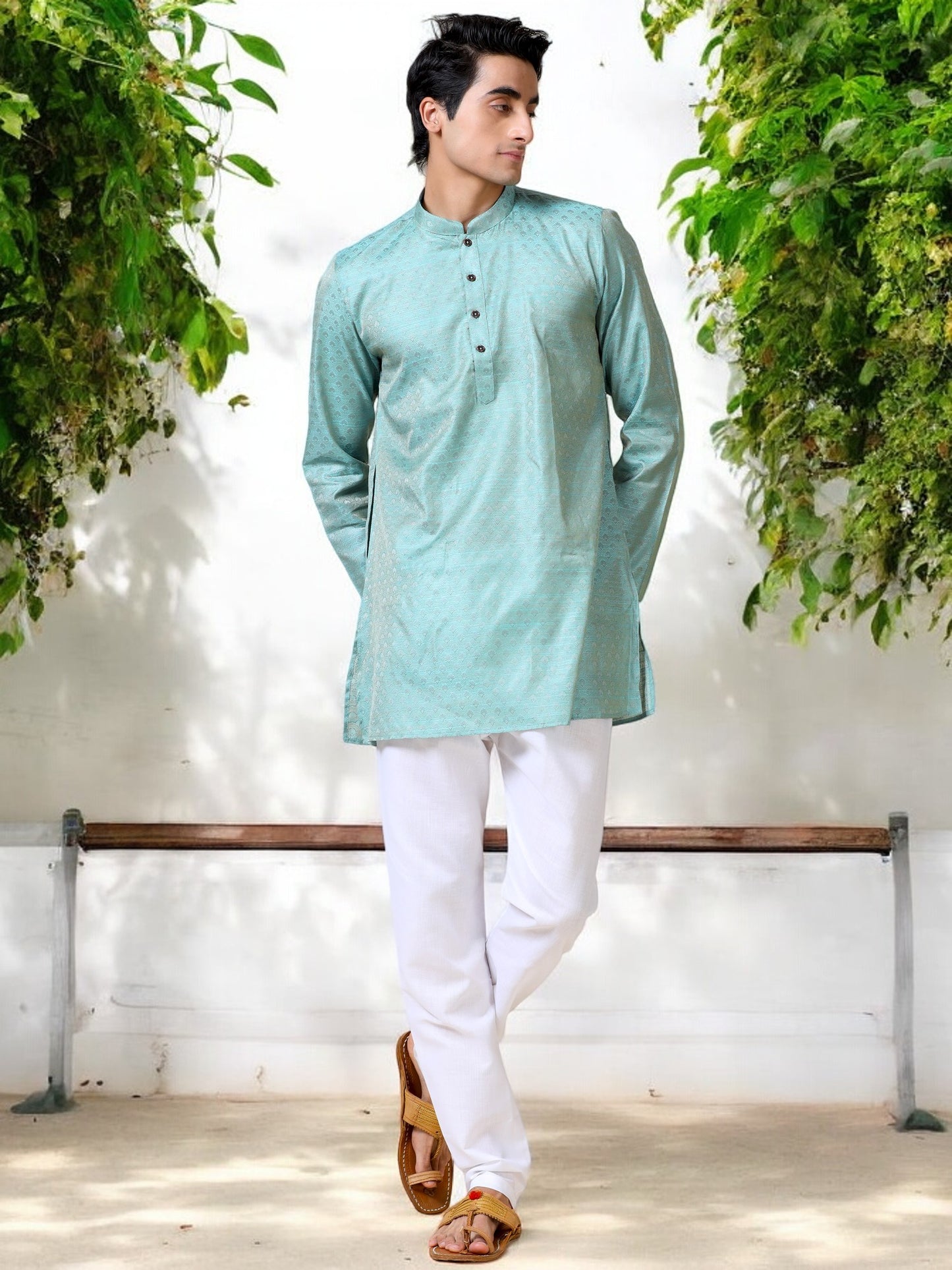 Tattva Men Printed Cotton Blend Straight Kurta