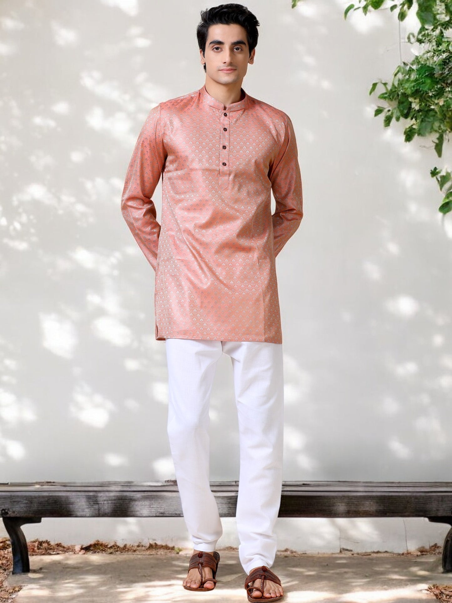 Tattva Men Printed Cotton Blend Straight Kurta