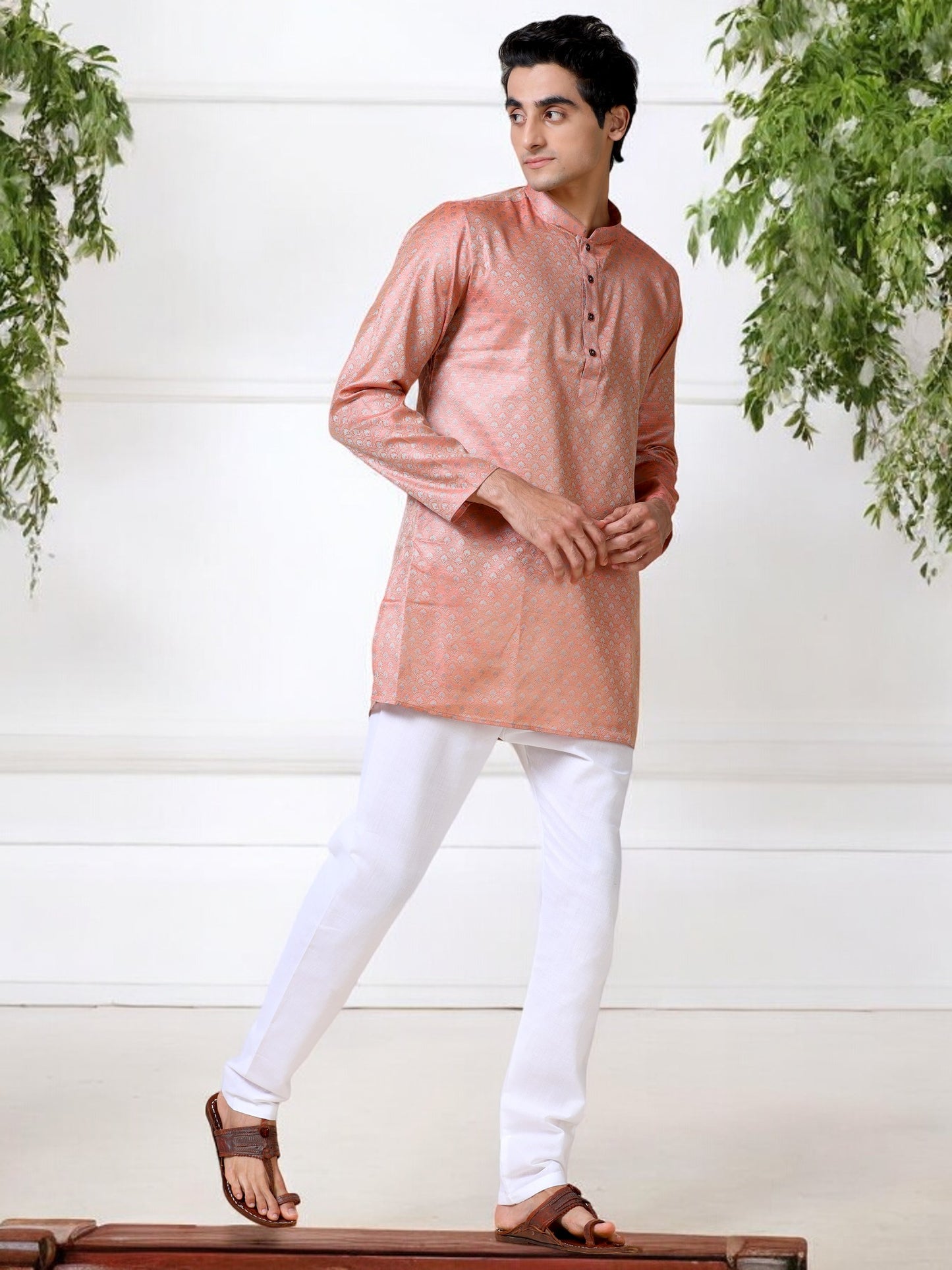 Tattva Men Printed Cotton Blend Straight Kurta