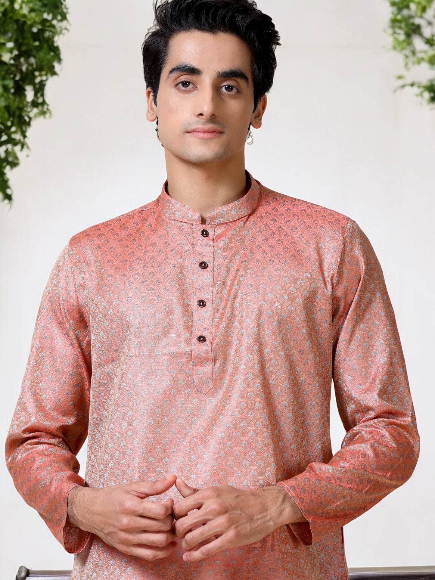 Tattva Men Printed Cotton Blend Straight Kurta