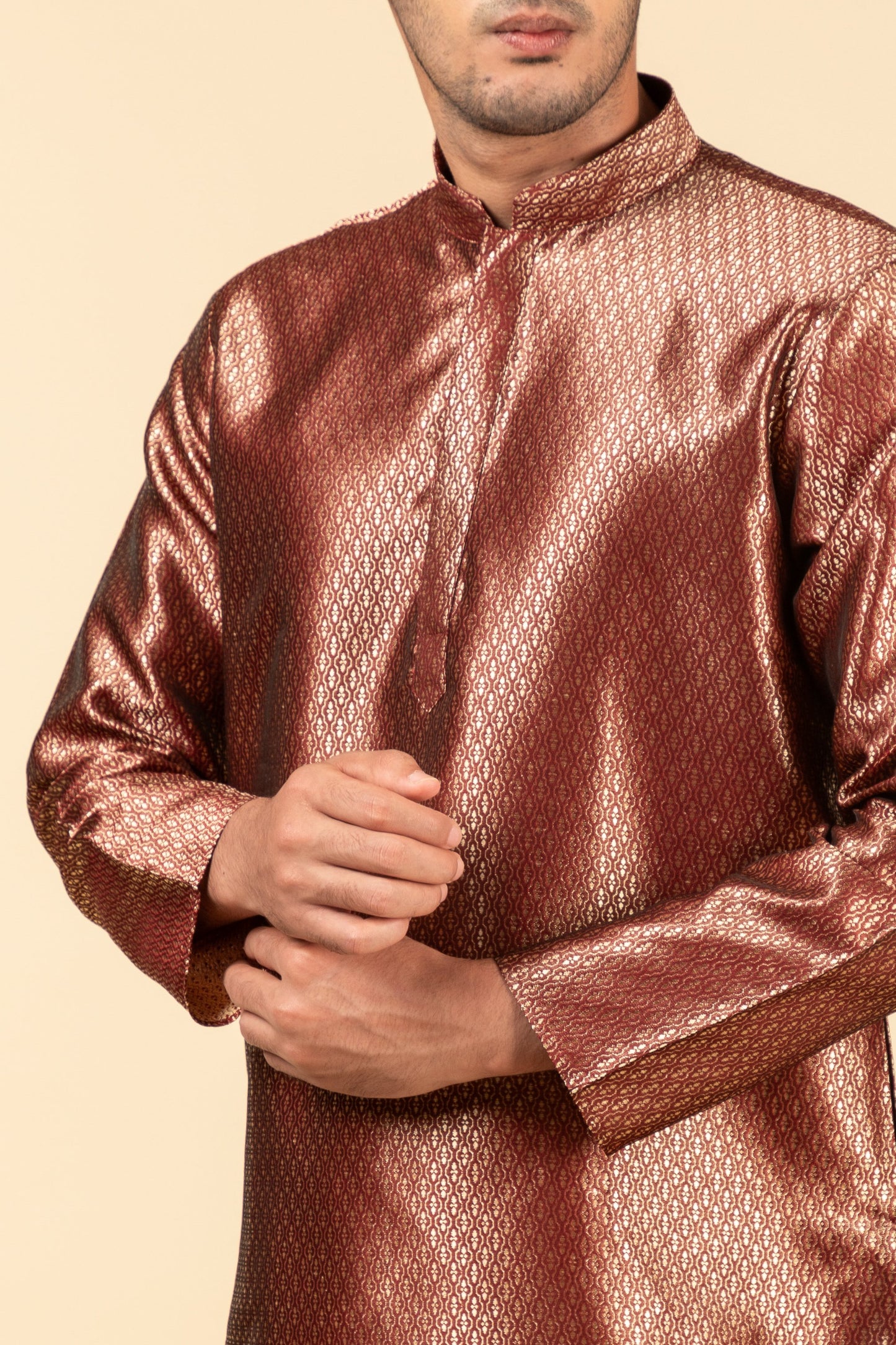 Maroon Flower Pattern Kurta
