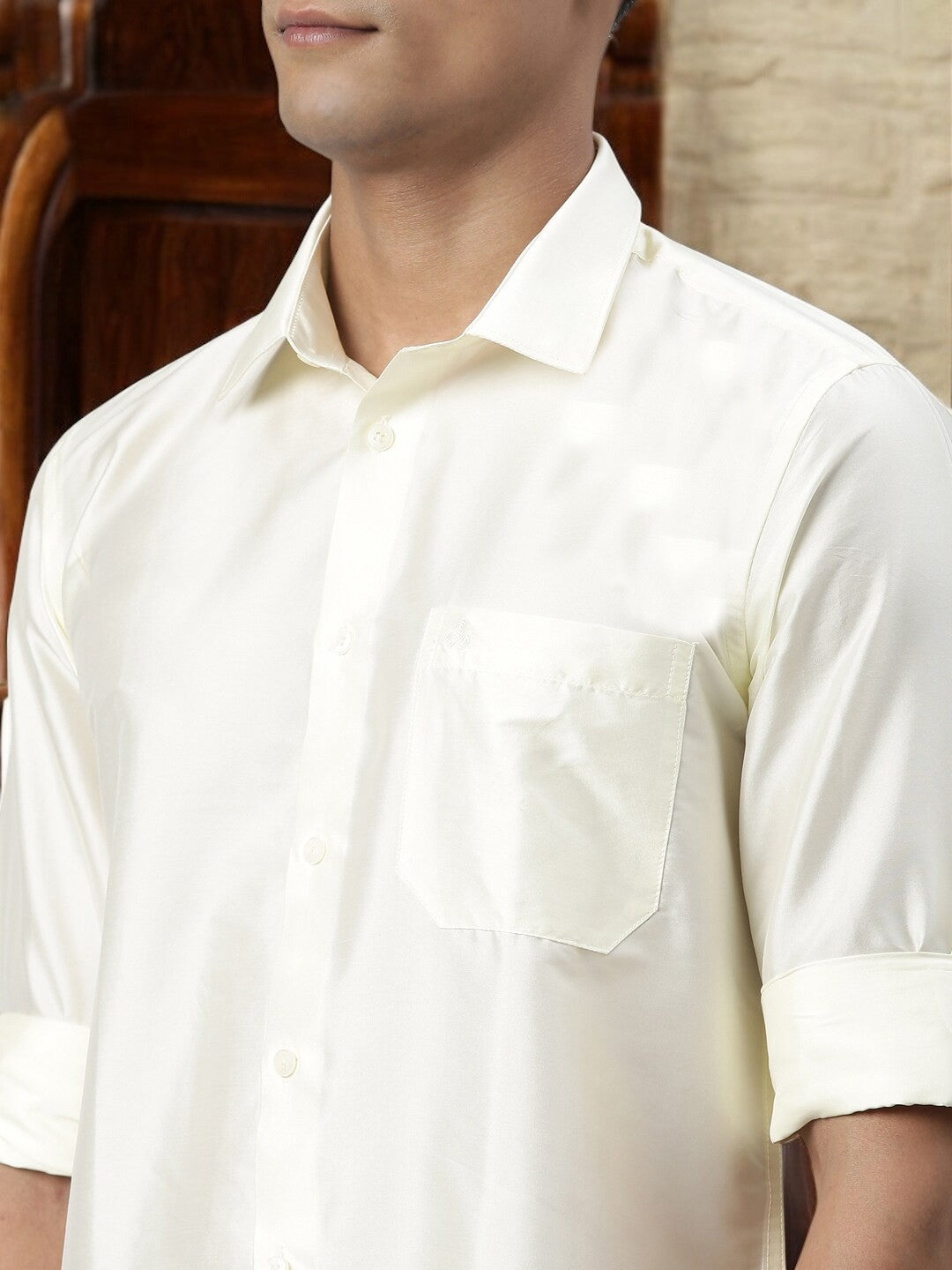 Tattva Mens White Solid Shirt