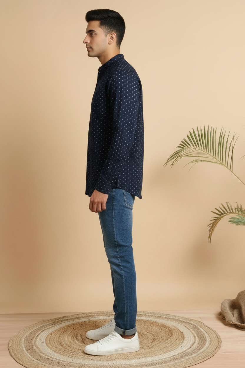 Tattva Woven Design Thread Work Super Short Kurta