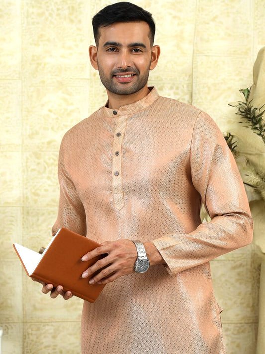 Tattva Men Copper Thread Work Kurta