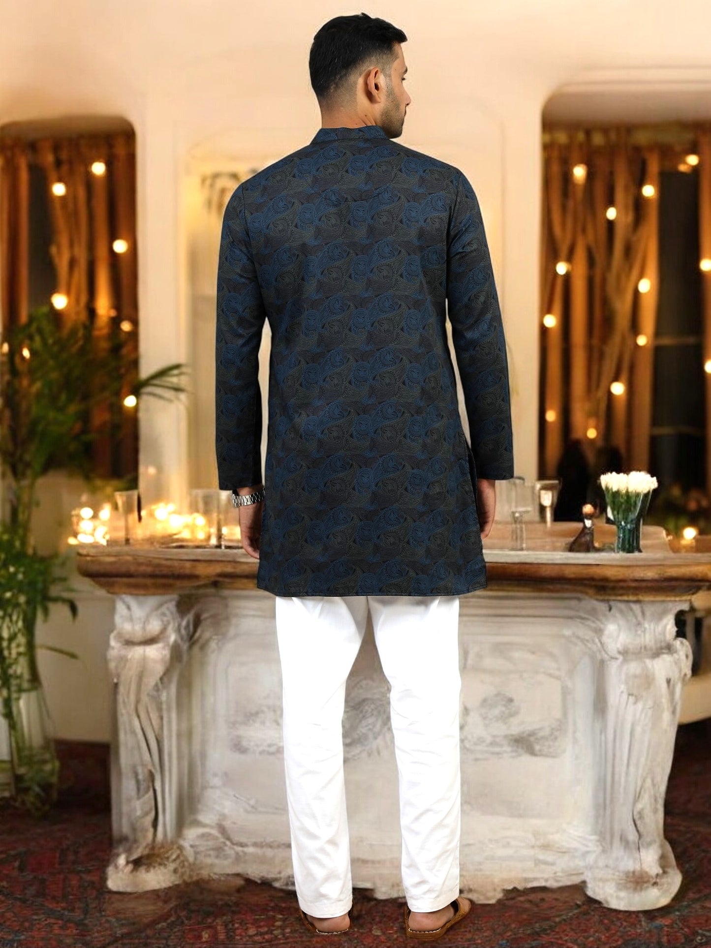 Tattva Men Bandhani Printed Kurta