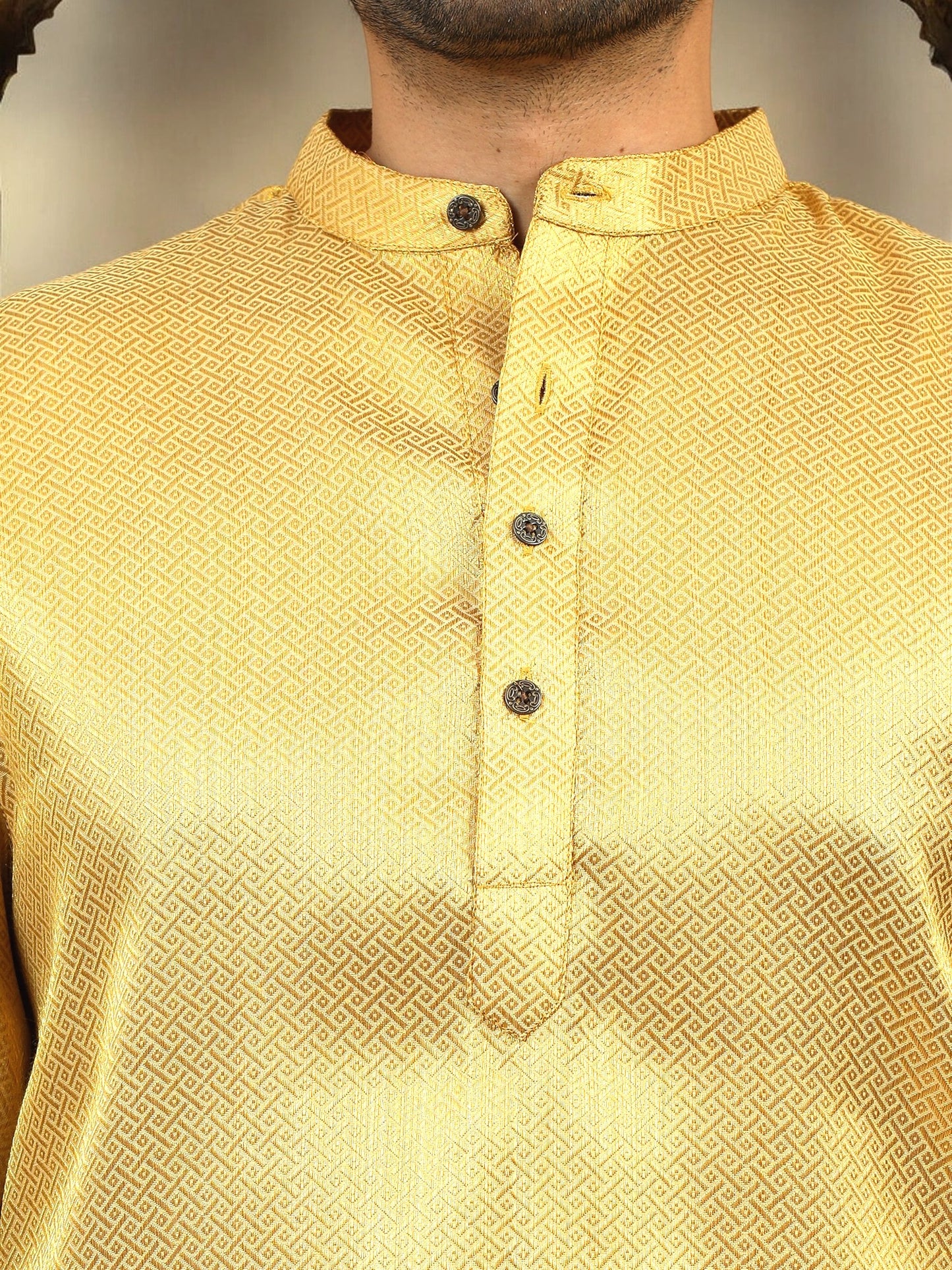 Tattva Men Gold Thread Work Kurta