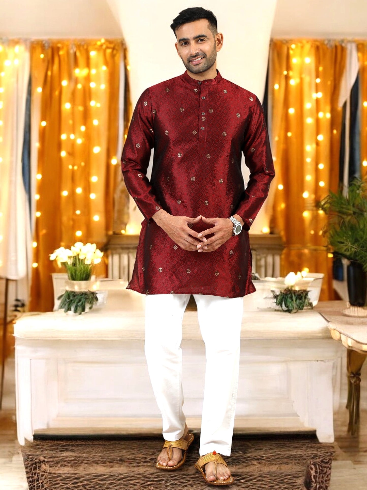 Tattva Men Thread Work Kurta