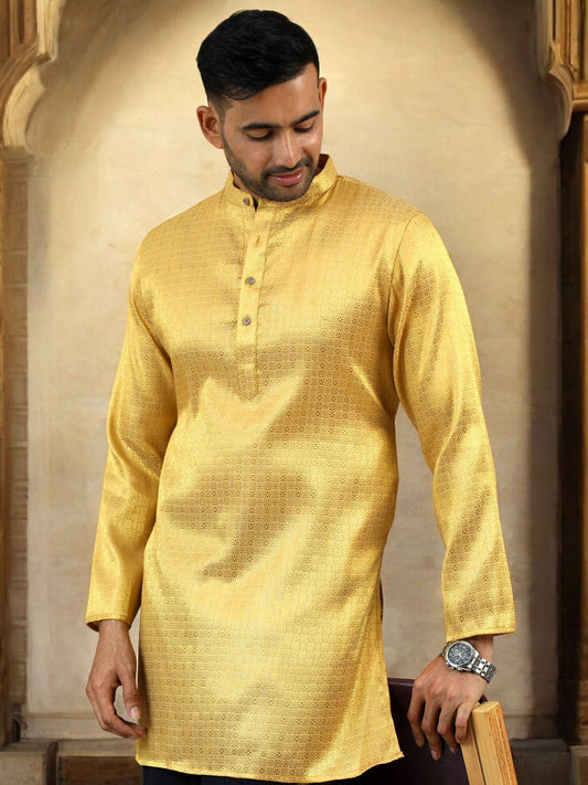 Tattva Men Gold Thread Work Kurta