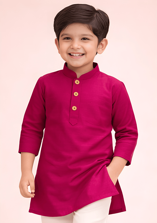 TATTVA Boys Cotton Solid Ethnic Kurta