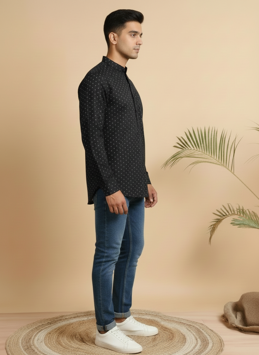 Tattva Woven Design Thread Work Super Short Kurta