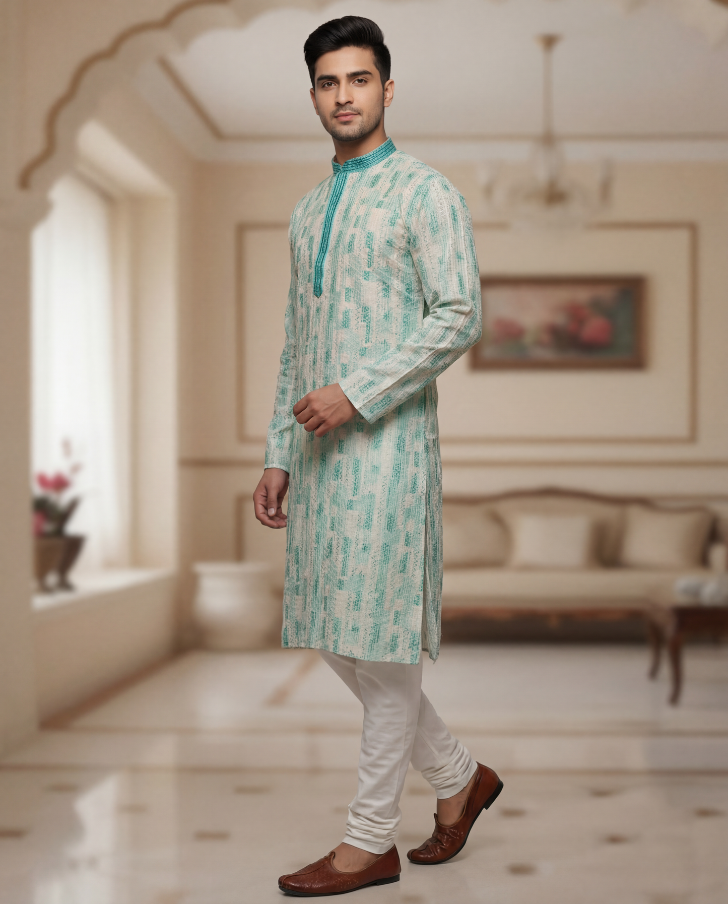 Tattva Men Printed Regular Kurta with Pyjama