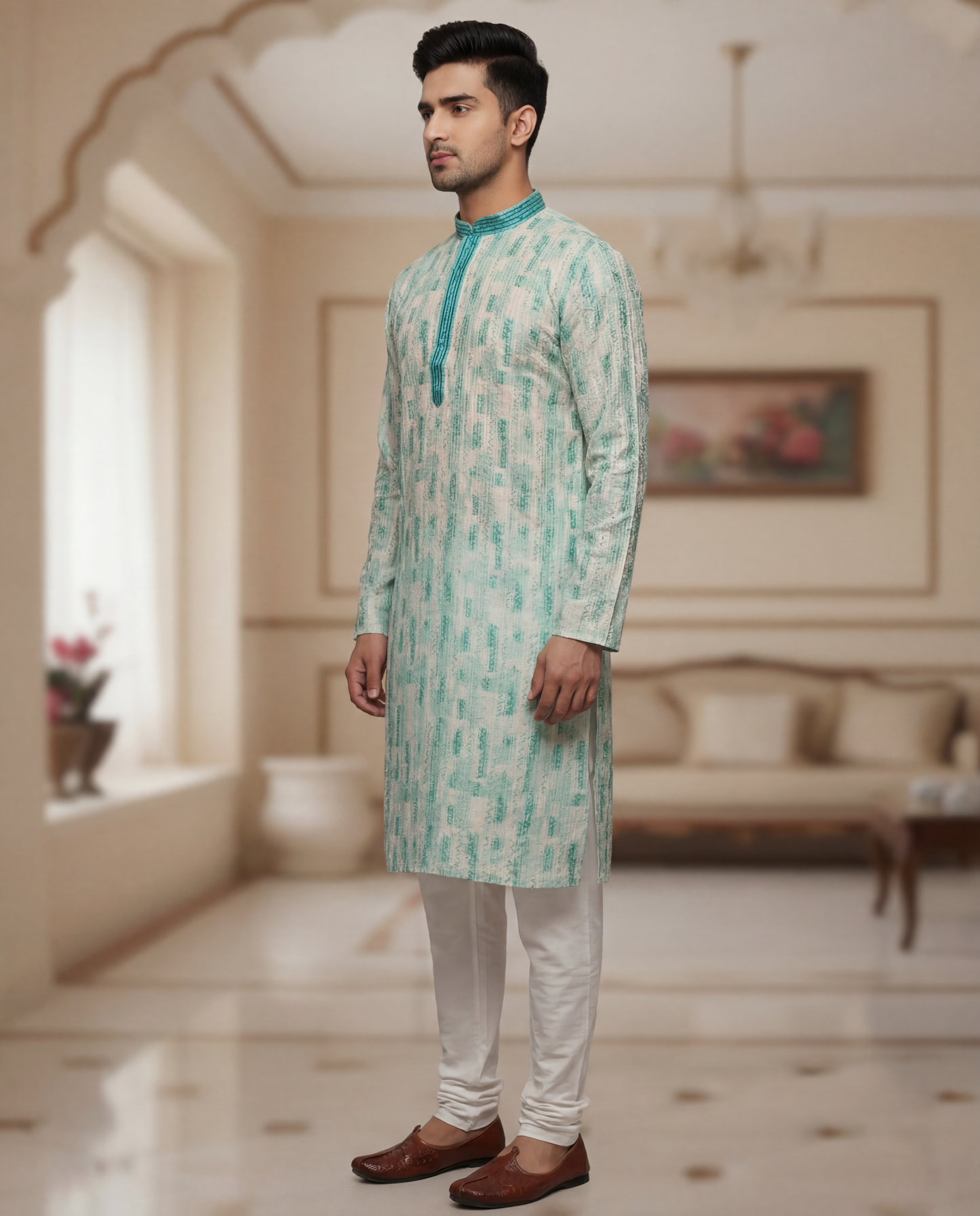 Tattva Men Printed Regular Kurta with Pyjama