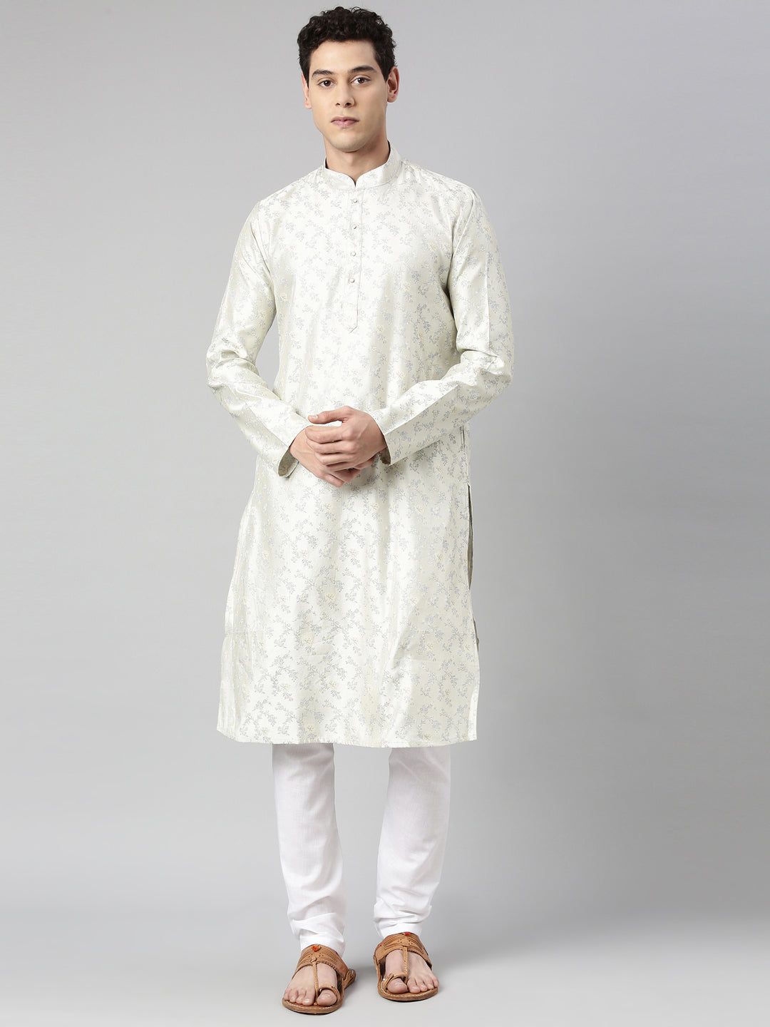 Buy Men's Stylish Cream color Long Kurta - Tattva.Life