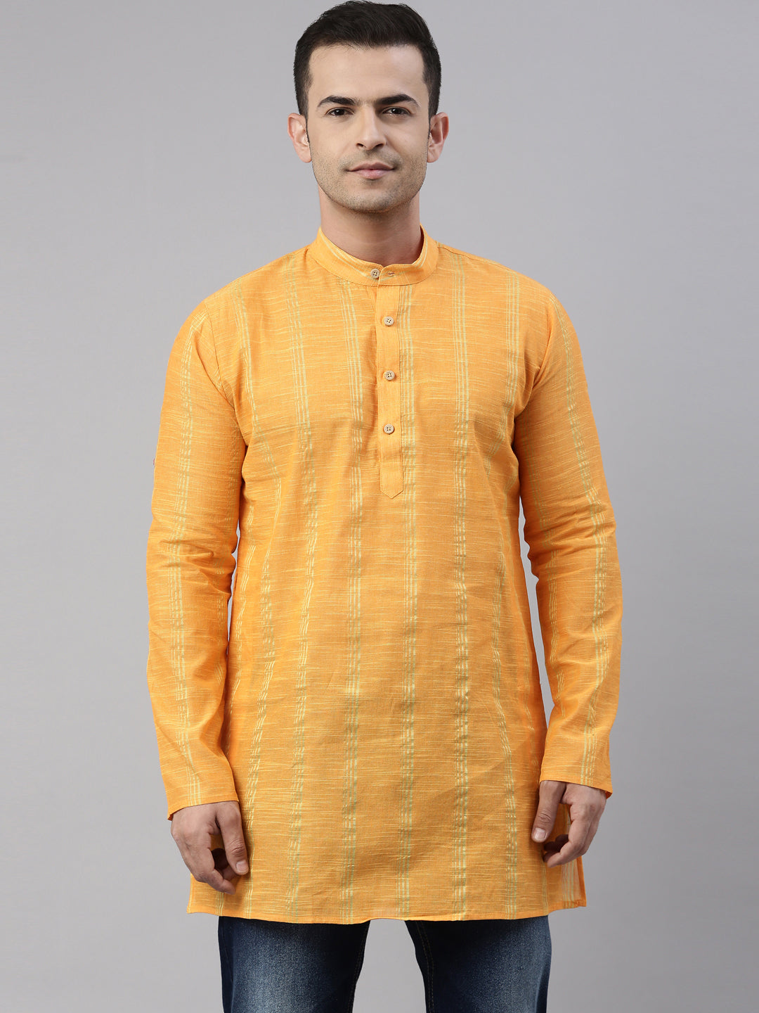 Buy Tattva Orange colour Cotton Straight Cotton Kurta - Tattva.Life