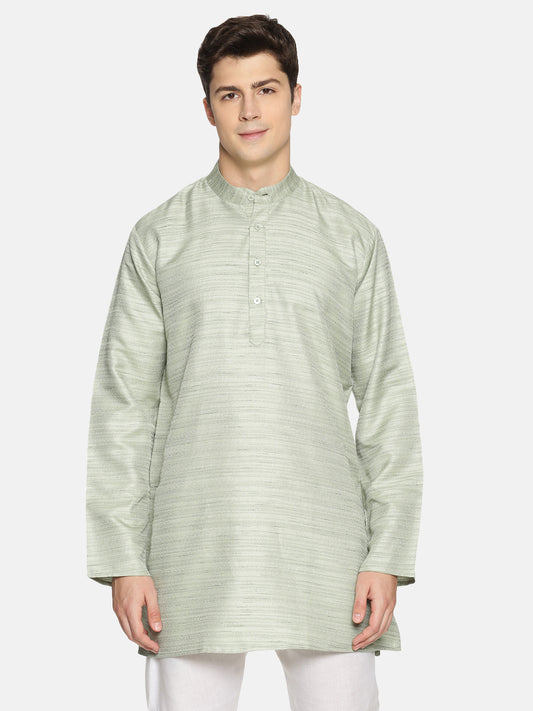 Buy Green Cotton Solid Short Kurta - Tattva.Life