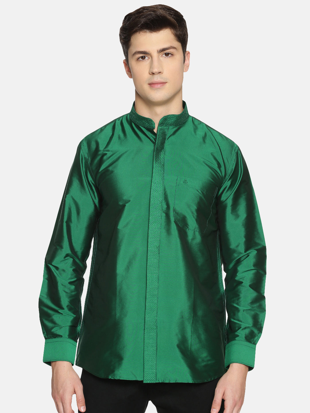 Buy Green Polyester Slim Fit Solid Party Shirt - Tattva.Life