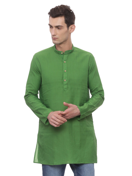 Buy Green Cotton Solid Straight Kurta - Tattva.Life