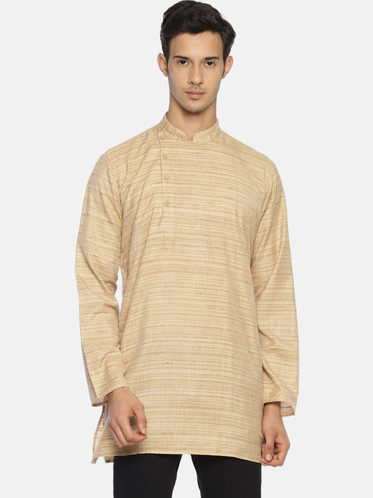 Buy Beige Cotton Straight Solid Kurta - Tattva.Life