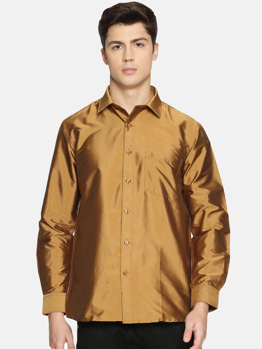 Buy Brown Polyester Slim Fit Solid Party Shirt - Tattva.Life