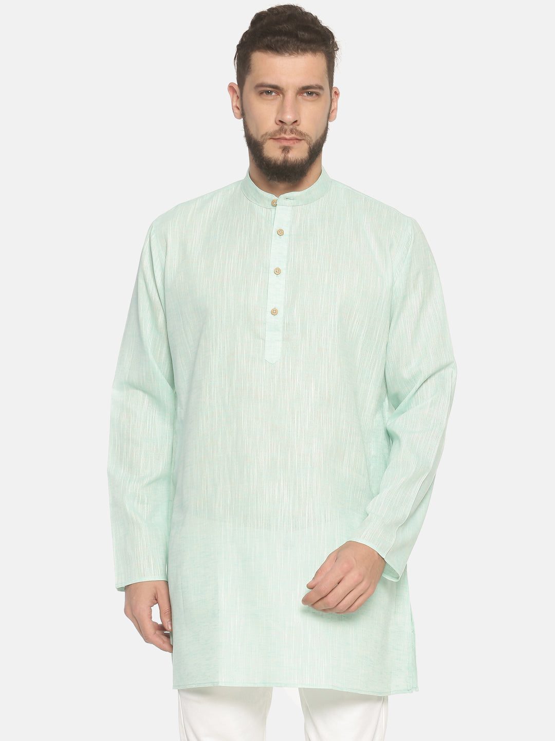 Buy Mint Green Solid Straight Short Kurta - Tattva.Life