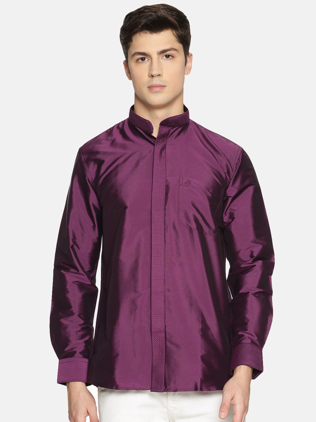 Buy Purple Polyester Slim Fit Solid Party Shirt - Tattva.Life