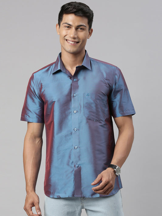 Buy Tattva Mens Blue Colour Half sleeve Shirt - Tattva.Life