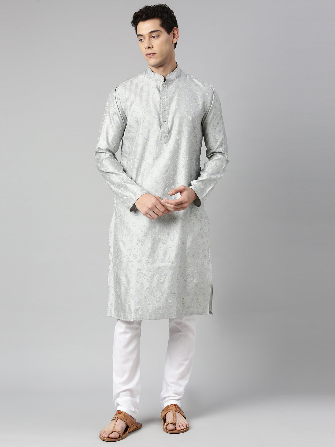 Men's Stylish Grey color Long Kurta