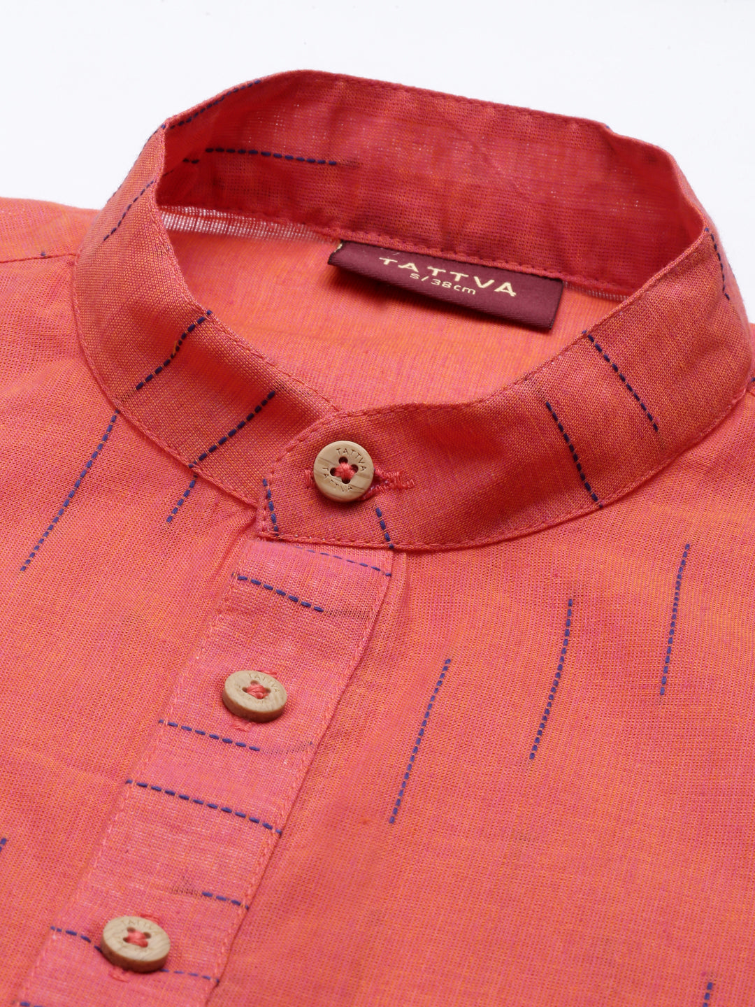 Tattva Peach colour Cotton Straight Cotton Kurta