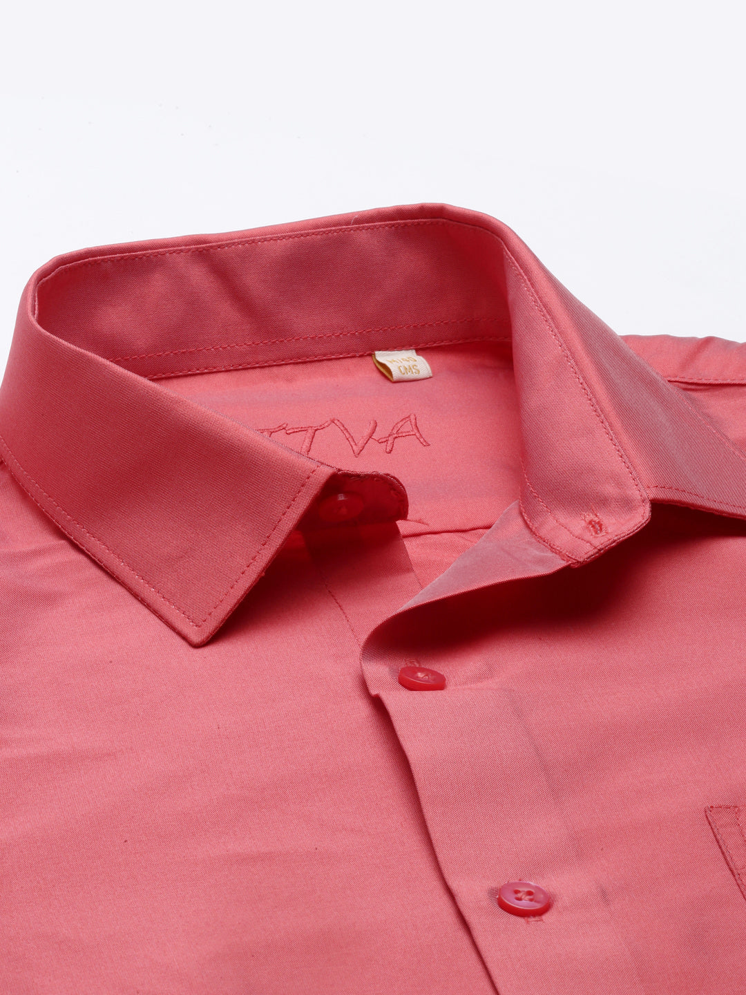 Pink Art Silk Slim Fit Solid Shirt