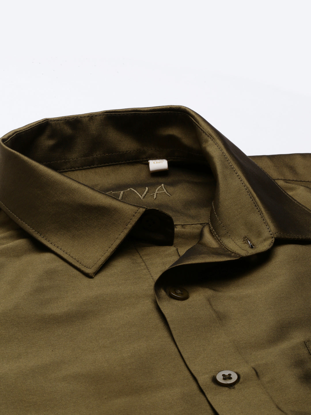 Dark Green Polyester Slim Fit Solid Party Shirt