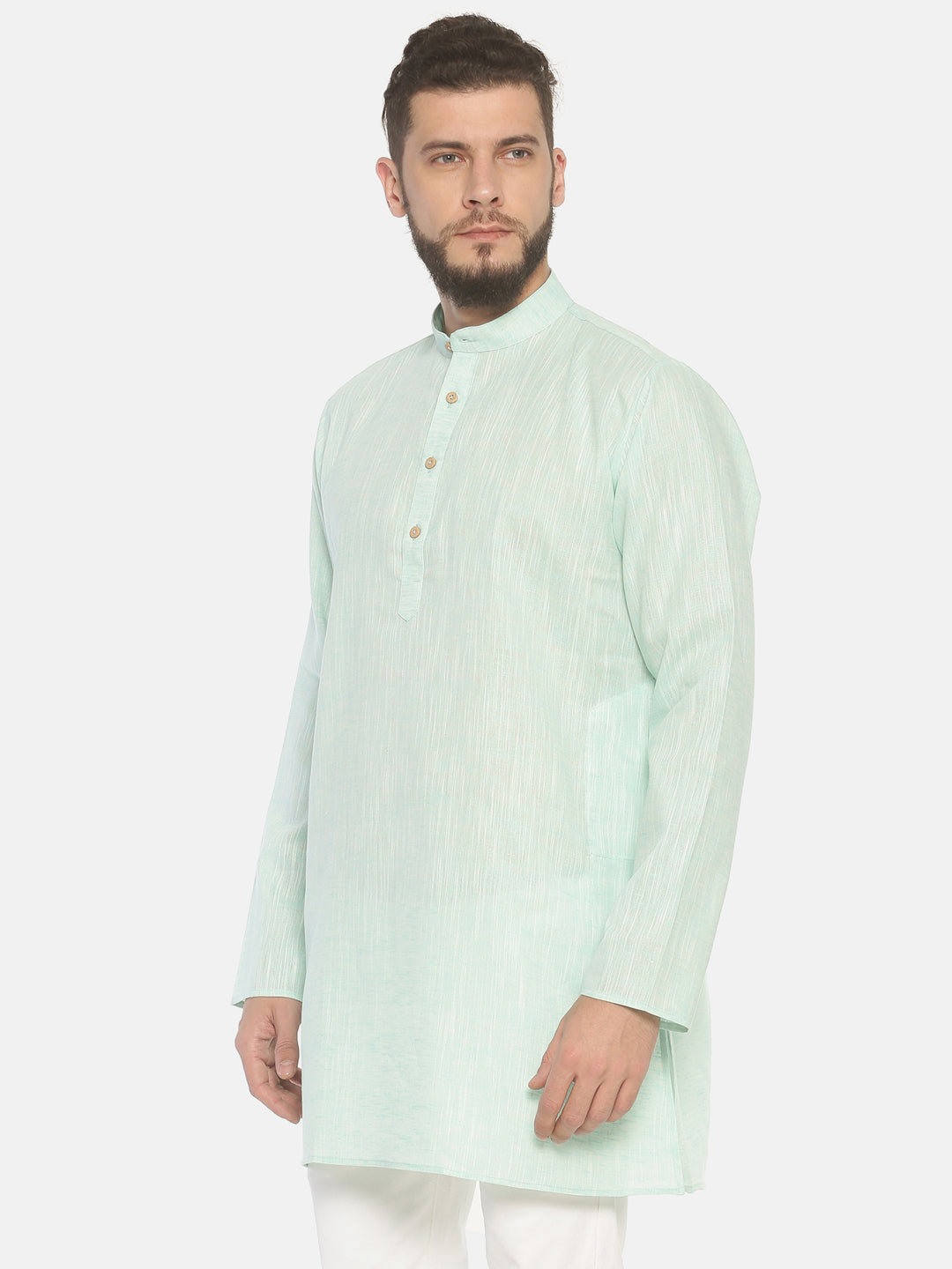 Mint Green Solid Straight Short Kurta