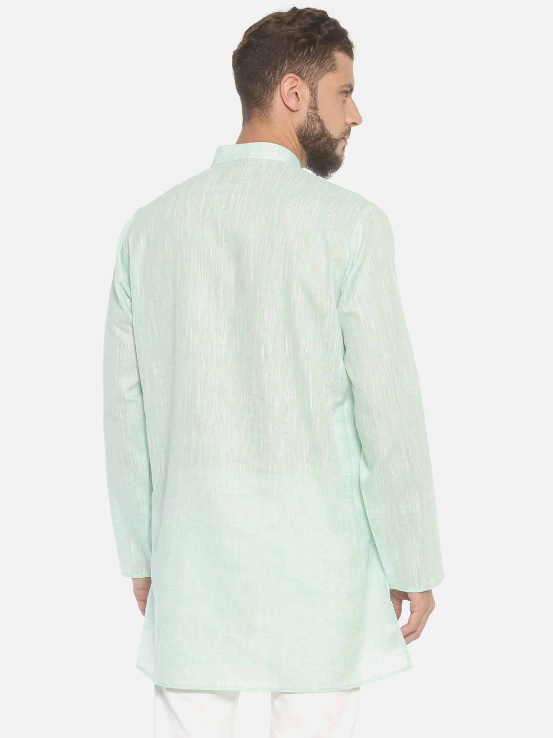 Mint Green Solid Straight Short Kurta