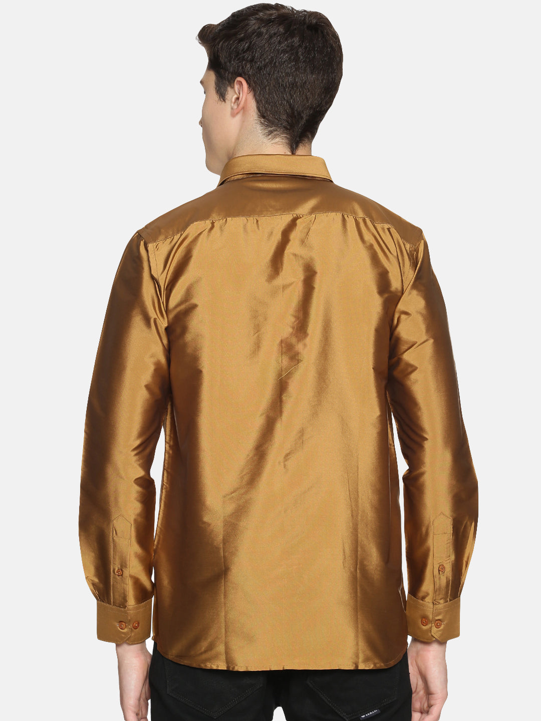 Brown Polyester Slim Fit Solid Party Shirt
