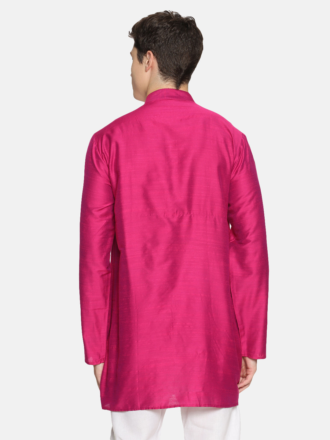 Fuchsia Cotton Straight Long Kurta