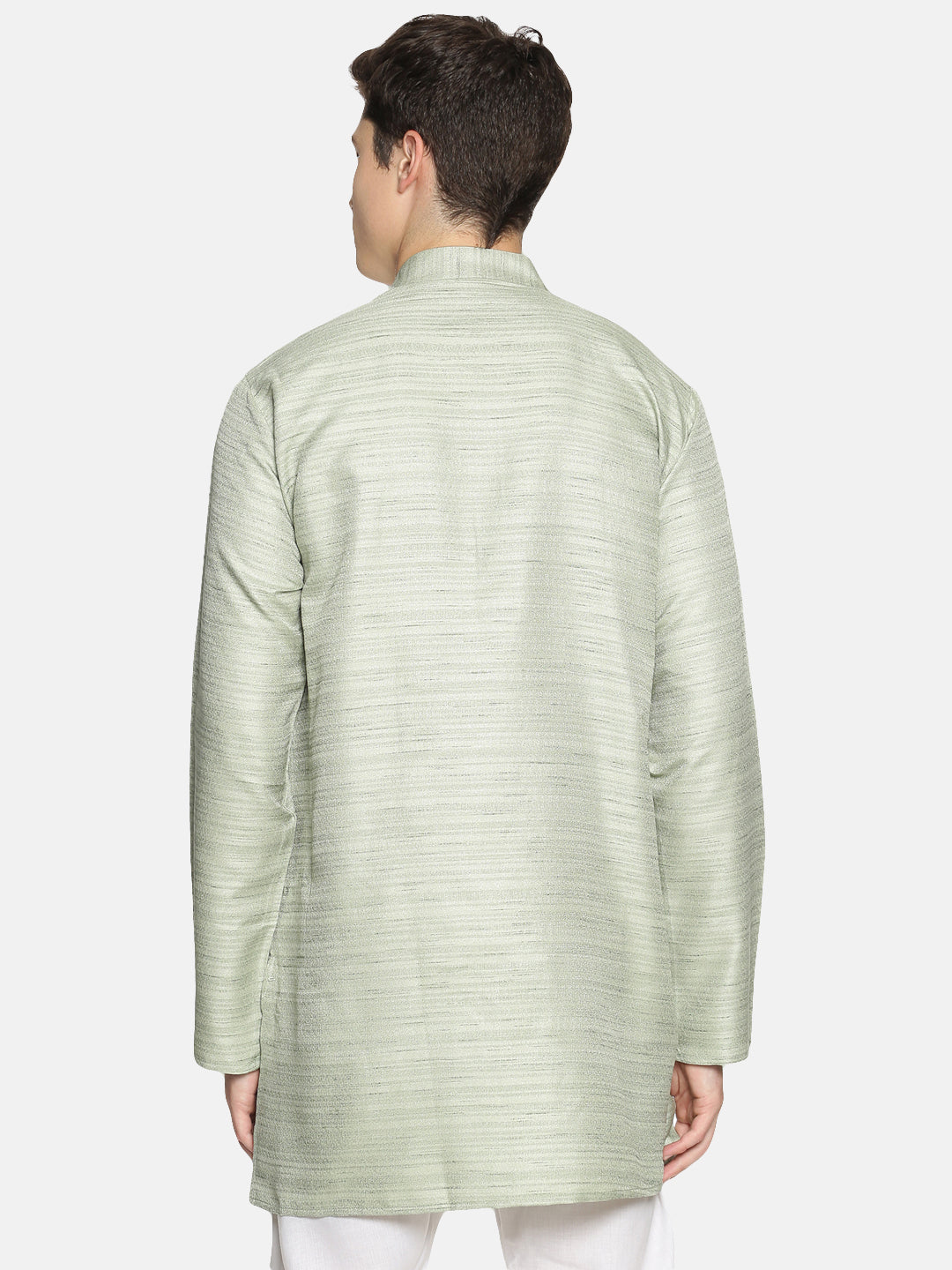 Green Cotton Solid Short Kurta